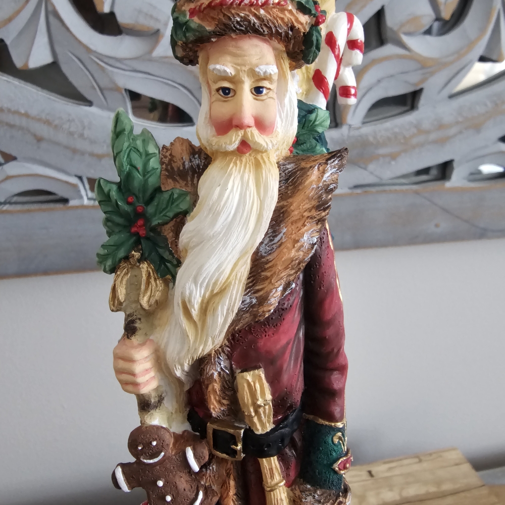 Lenox Santa Claus Figurine with Red and Green Accents